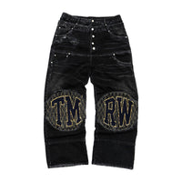 DOUBLE-WAISTED DENIM front